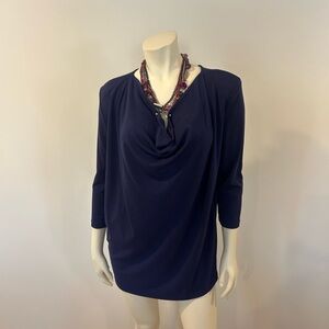Gorgeous Marciano Navy Draped Blouse❤️S